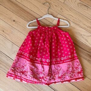 GAP Pink & Light Pink Floral Border Girls Sundress